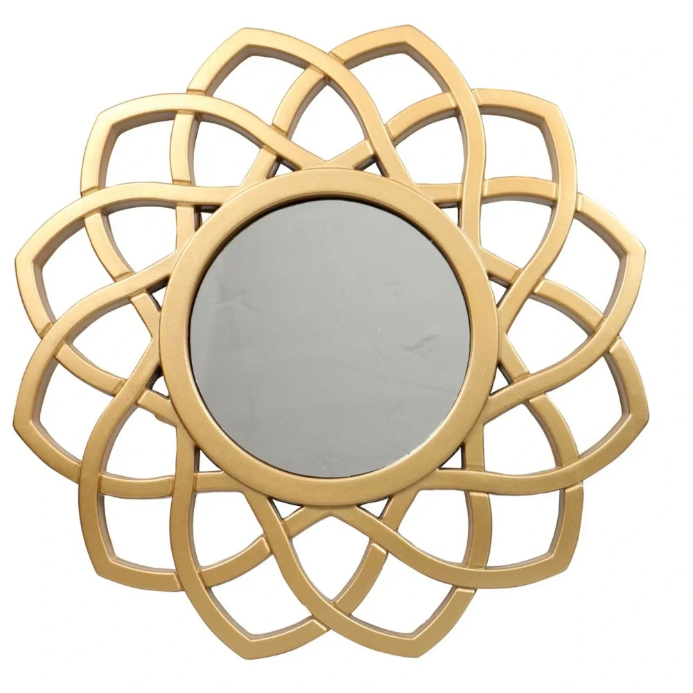 Gold Decorative Wall Mirrors 9.75” x 9.75” Set of 3 - Picture 4 of 6